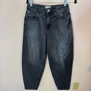 We The Free Black Wash Boyfriend Jeans Barrel Leg Sz 27